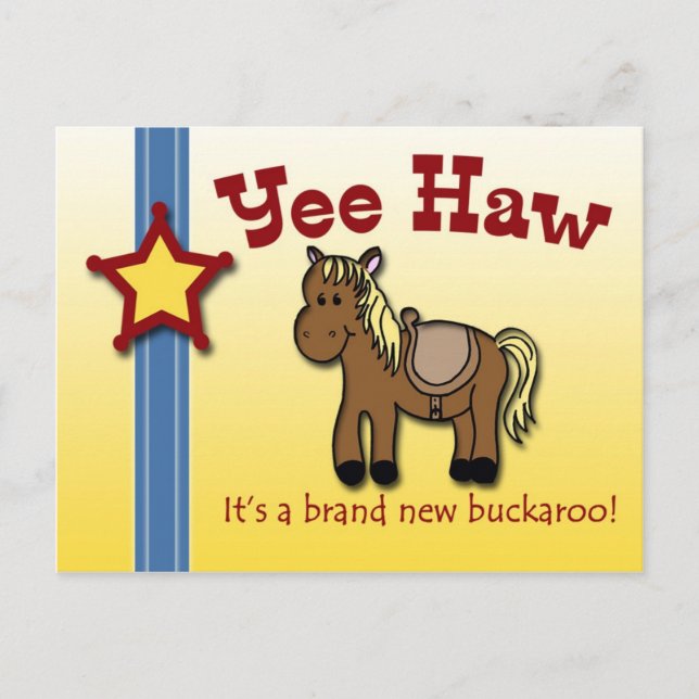 Yee Haw! Western themed baby shower invite (Front)