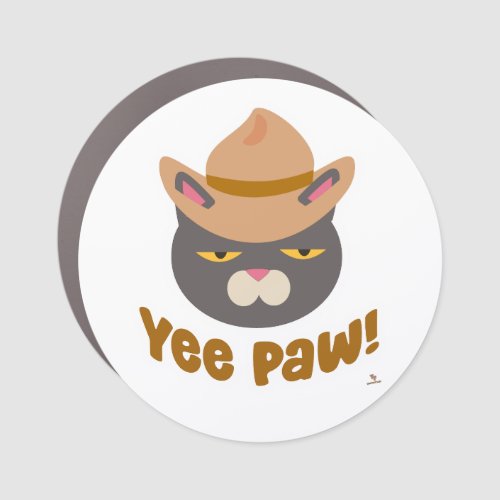 Yee Paw  Cute Cowboy Hat Country Fun Art Car Magnet