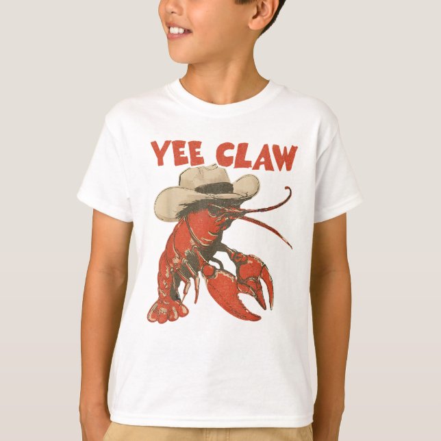 Yeeclaw Western Cowboy Crawfish Boil Summer T-Shirt (Front)