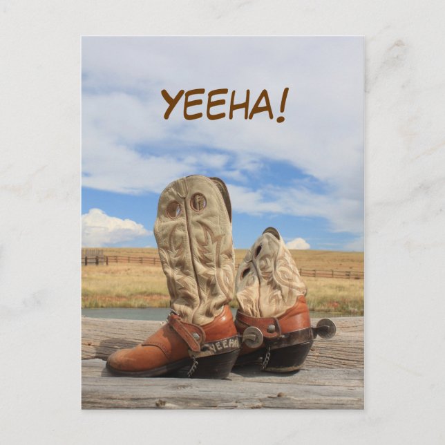 Yeeha! Western Boot Postcard (Front)