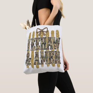 Yeehaw Amen South Western Cowgirl Christian Tote Bag