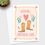 "Yeehaw, Birthday Girl" Western Boot Birthday Card<br><div class="desc">A fun western style birthday card for your favorite cowgirl.</div>