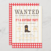Yeehaw! Cowboy Birthday Party Invitation (Front/Back)