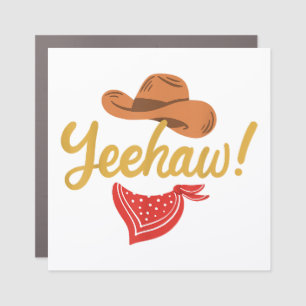 Yeehaw Cowboy Cowgirl Western Country Rodeo Car Magnet