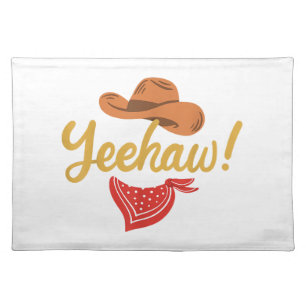Yeehaw Cowboy Cowgirl Western Country Rodeo Cloth Placemat