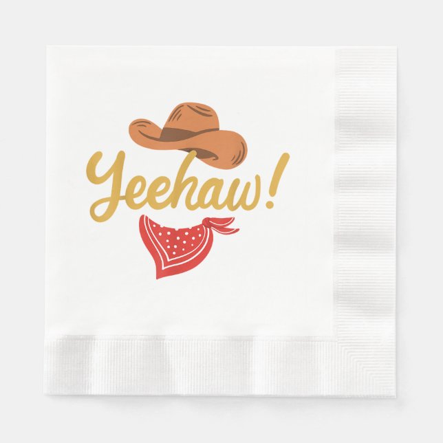 Yeehaw Cowboy Cowgirl Western Country Rodeo Napkins (Front)