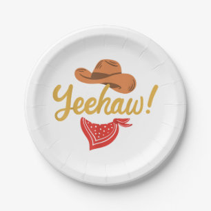 Yeehaw Cowboy Cowgirl Western Country Rodeo Paper Plates