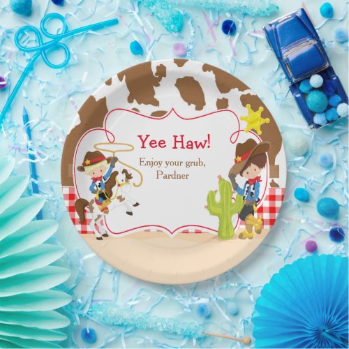 Yeehaw Cowboy Western Birthday Party Paper Plates