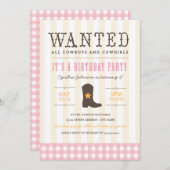 Yeehaw! Cowgirl Birthday Party Invitation (Front/Back)