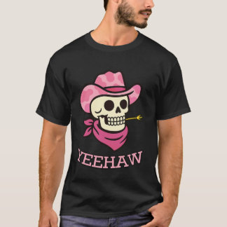 Yeehaw Cowgirl Skeleton Tee Pink Cow Print Hat Cou