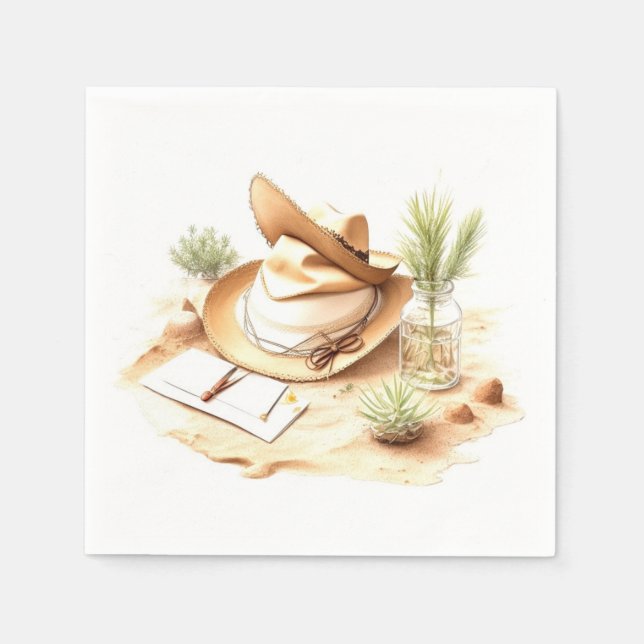 Yeehaw Jubilations: Wild West Cowboy Baby Shower Napkins (Front)