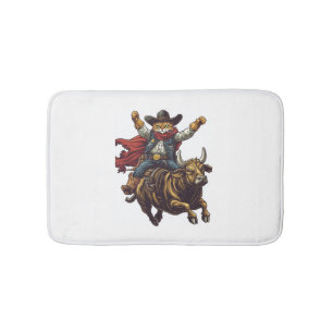 Yeehaw Kitty – Wild West Cat Cowboy Rodeo Bath Mat