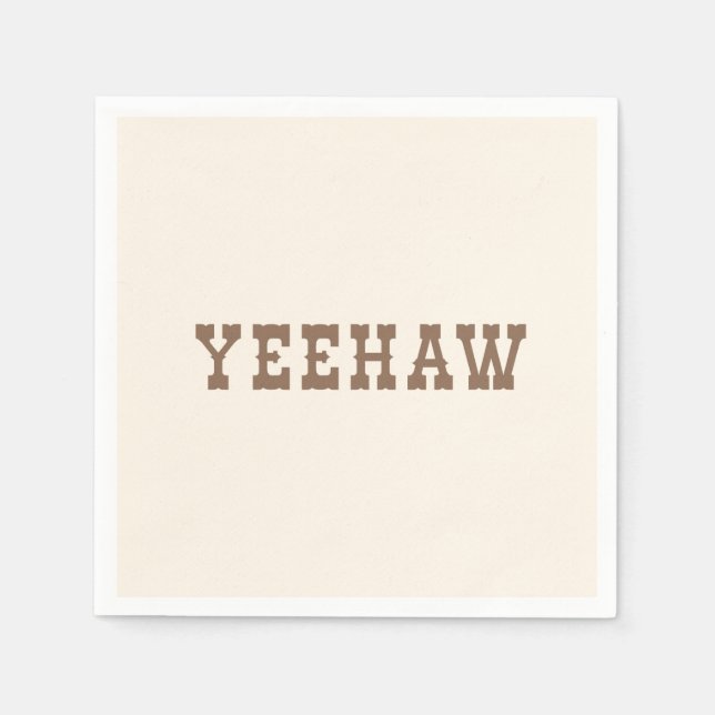 Yeehaw My First Rodeo Birthday Party Plate Neutral Napkins (Front)