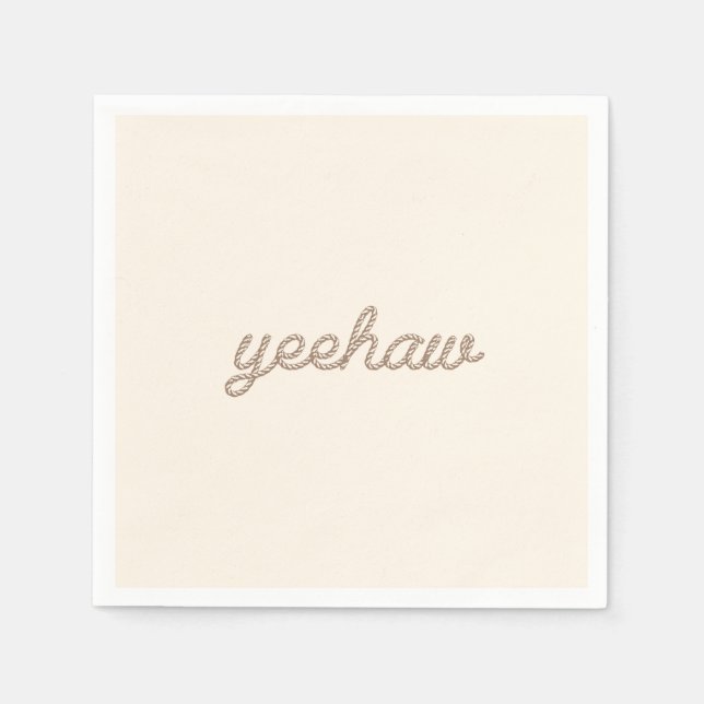Yeehaw Rope My First Rodeo Birthday Party Plate Napkins (Front)