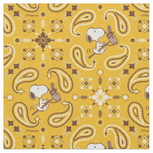 Yeehaw! Snoopy Cowboy Riding Hobby Horse Bandana Fabric