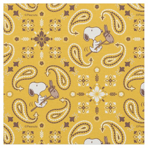 Yeehaw! Snoopy Cowboy Riding Hobby Horse Bandana Fabric