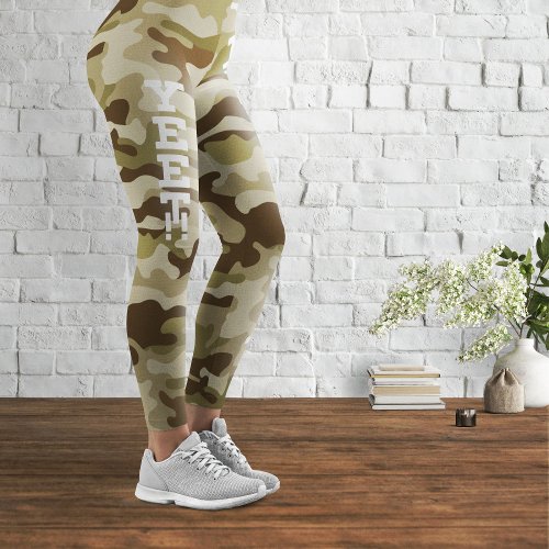 Yeet Army Green Camouflage Leggings