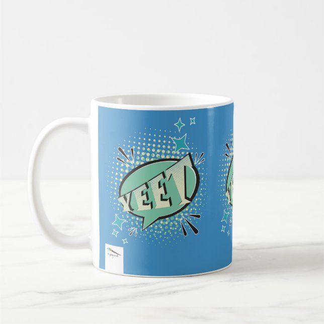 YEET Comic Speech Bubble Funny Meme Light Green Coffee Mug (Left)