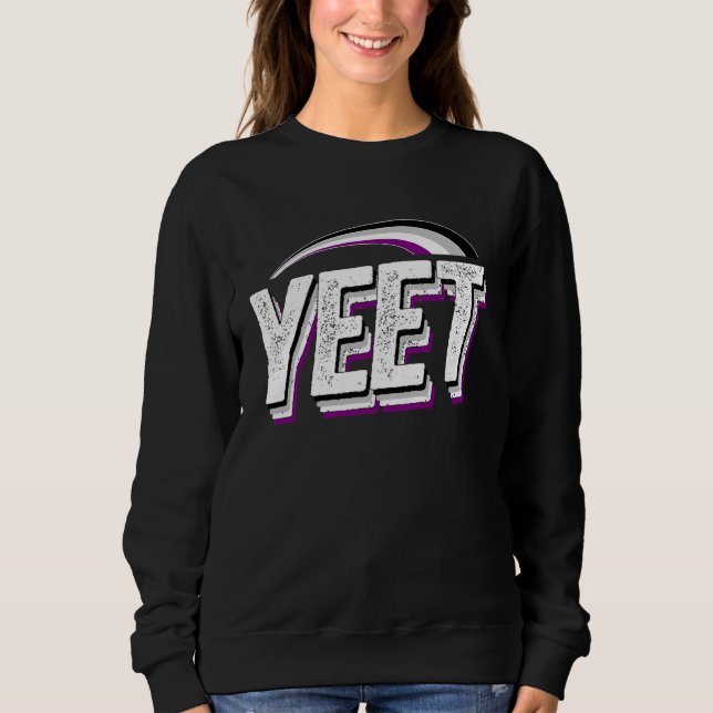 Yeet Meme Asexual Pride Flag Rainbow Millennial Ge Sweatshirt (Front)