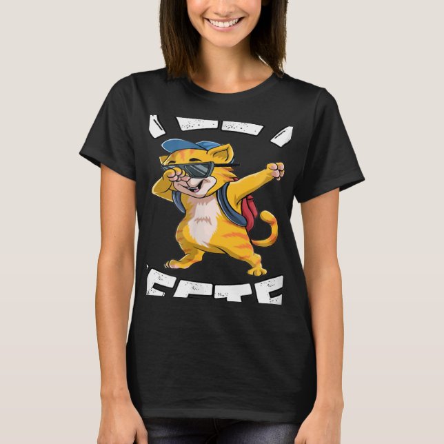 Yeet Or Be Yeeted Cool Cat Dabbing Back To School  T-Shirt (Front)