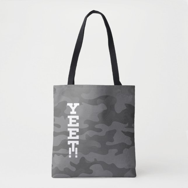Yeet Slate Gray Stealth Camouflage Tote Bag (Front)