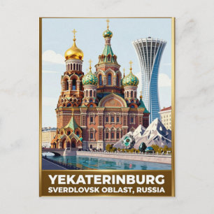 Yekaterinburg Iset River Travel Landmark Postcard