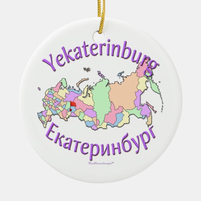 Yekaterinburg Russia Map Ornament (Front)