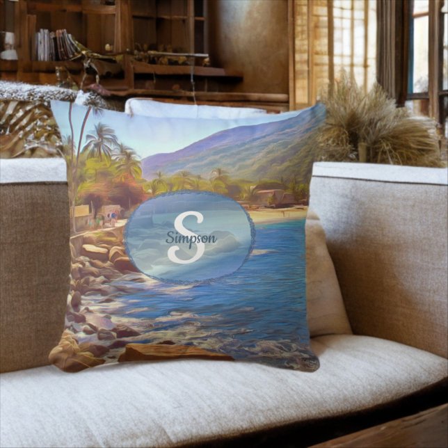Yelapa Beach 761 Throw Pillow (Creator Uploaded)