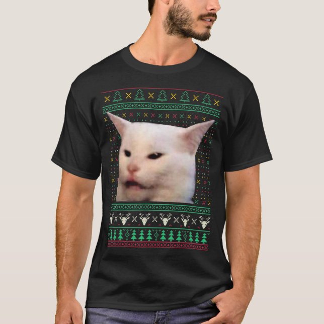 Yelling At A Cat Ugly X Mas Sweaters Funny Meme Dr (Front)