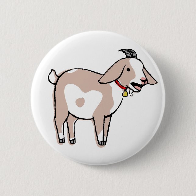 Yelling Goat Badge Pinback Button (Front)