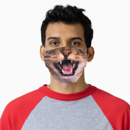 Yelling Tabby Cat Adult Cloth Face Mask