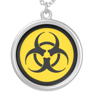Yelllow & Black Biohazard Symbol Necklace