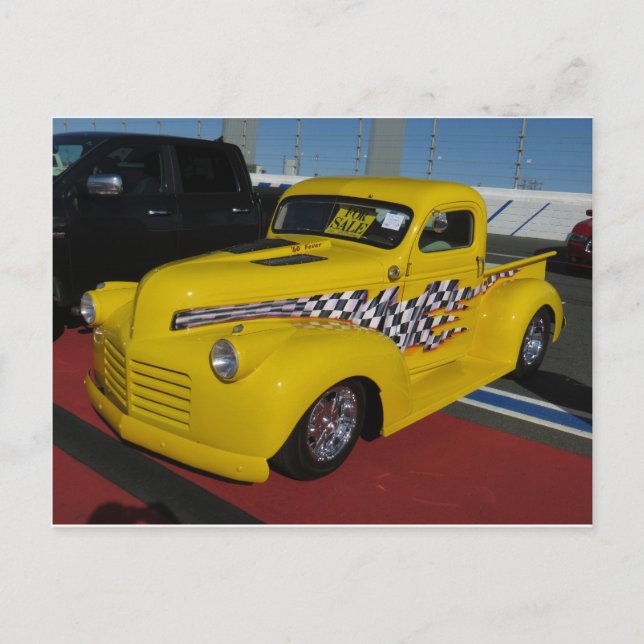 Yelllow Customized Truck Postcard (Front)