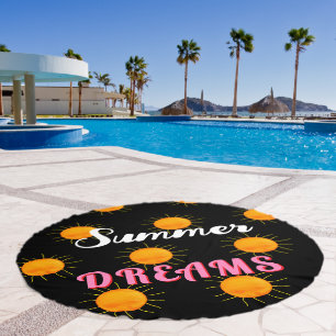 Yelllow Orange Sun Summer Dreams Beach Towel