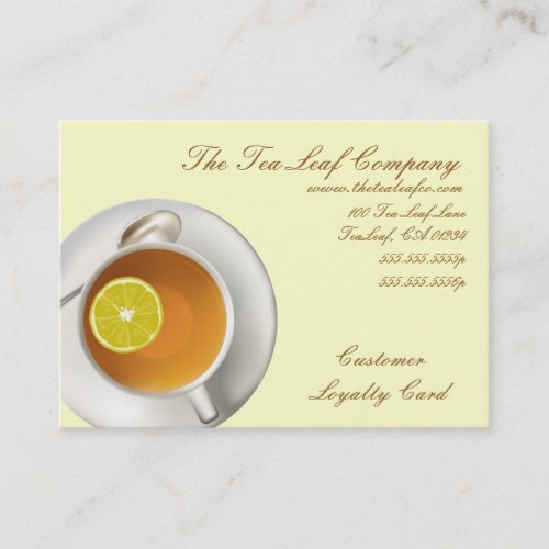 Yelllow Tea Shop Business and Punch Cards