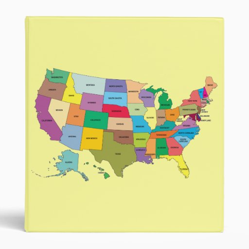 Yello Binder with United States Map | Zazzle