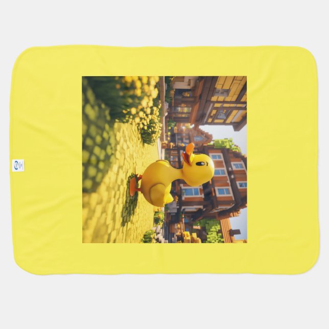 yello duck kids blanket  (Back Horizontal)