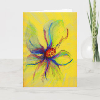 Yello Magnolia Flower Collage Greeting Card