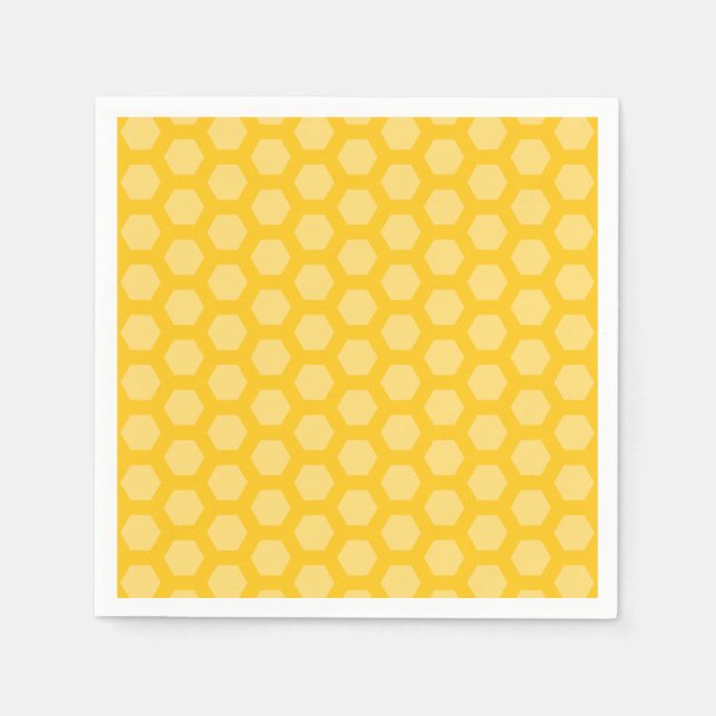 Yellow 12 honeycomb hexagon napkins (Front)