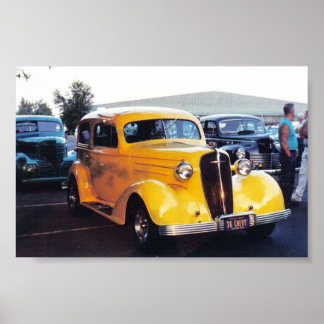 Yellow 1940s Car / Coupe Poster