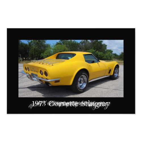 Yellow 1973 Corvette Stingray C3  Photo Print