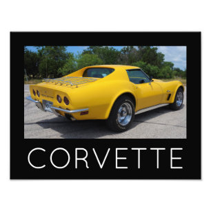 Yellow 1973 Corvette Stingray Photo Print
