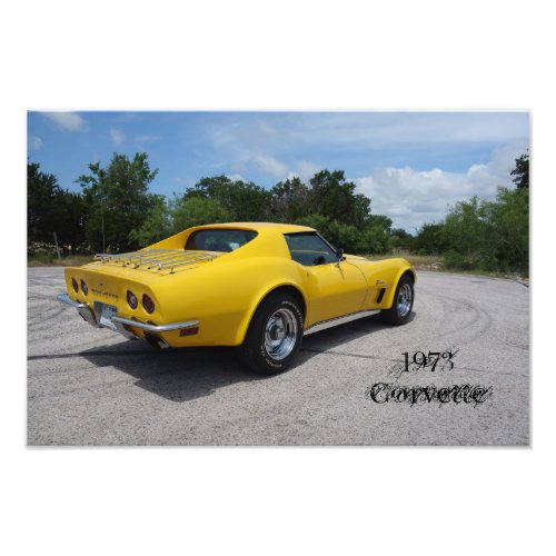 Yellow 1973 Corvette Stingray Photo Print