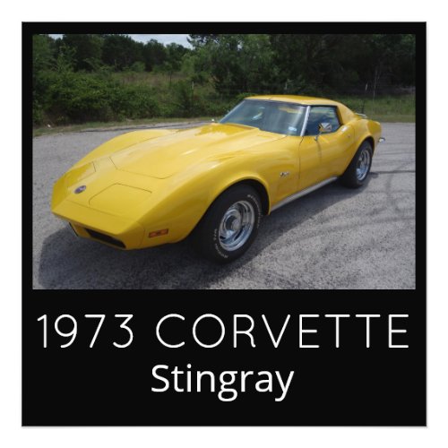 Yellow 1973 Corvette Stingray Photo Print