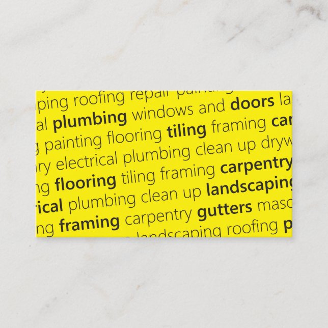 YELLOW #1 Get Noticed Get Work Business Card (Front)