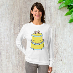 Yellow 29th Birthday Cake with Pink Roses T-Shirt