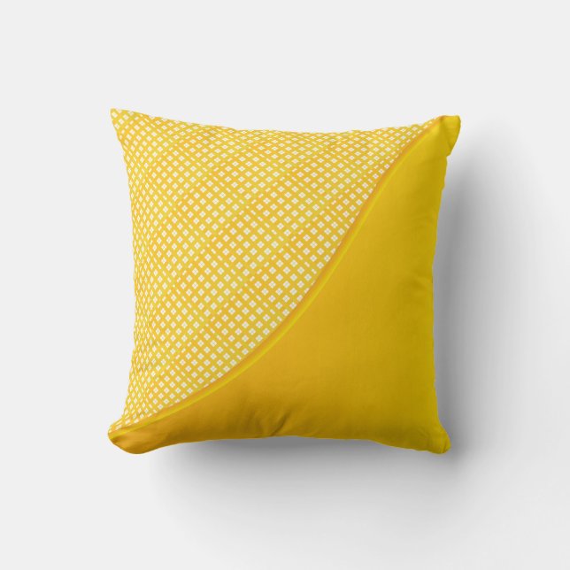 Yellow 2 Sided Dual Pattern | Funky and Cute Throw Pillow (Front)