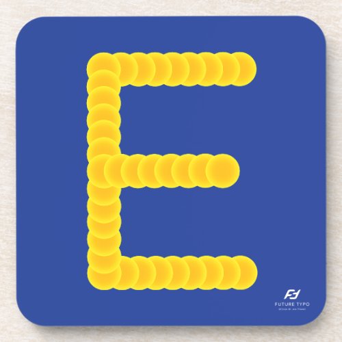 Yellow 3D Letter E _ Hard plastic coaster