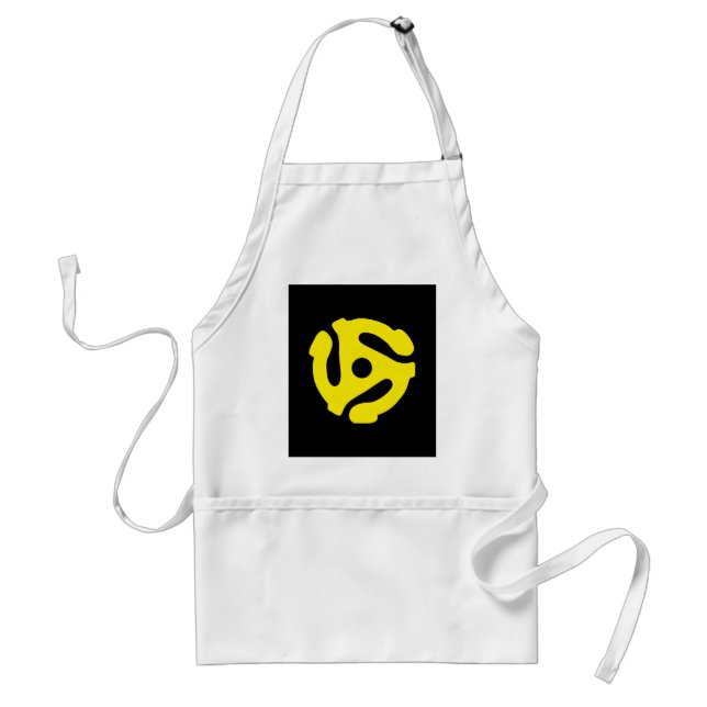 Yellow 45 spacer graphic adult apron (Front)