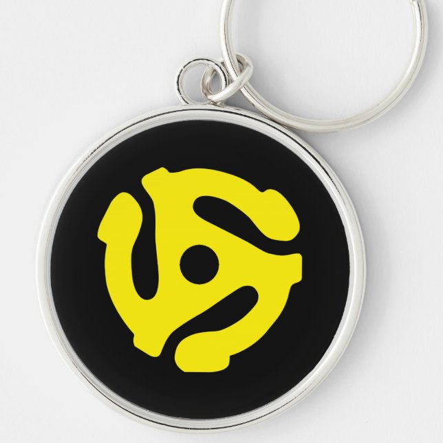 Yellow 45 spacer graphic keychain (Front)